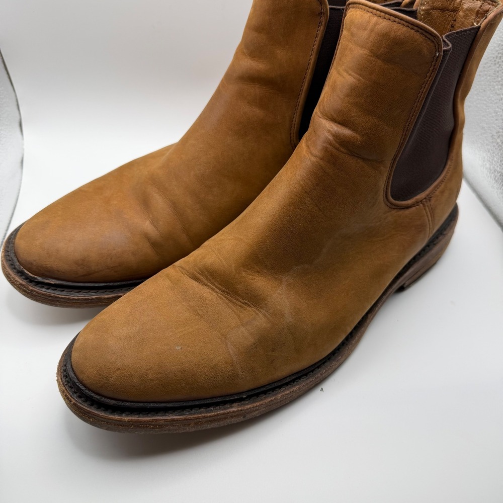 Frye Men's Chelsea Boots Size 10 D Cognac Leather 3480687 Dark Brown Pull On - Picture 3 of 9